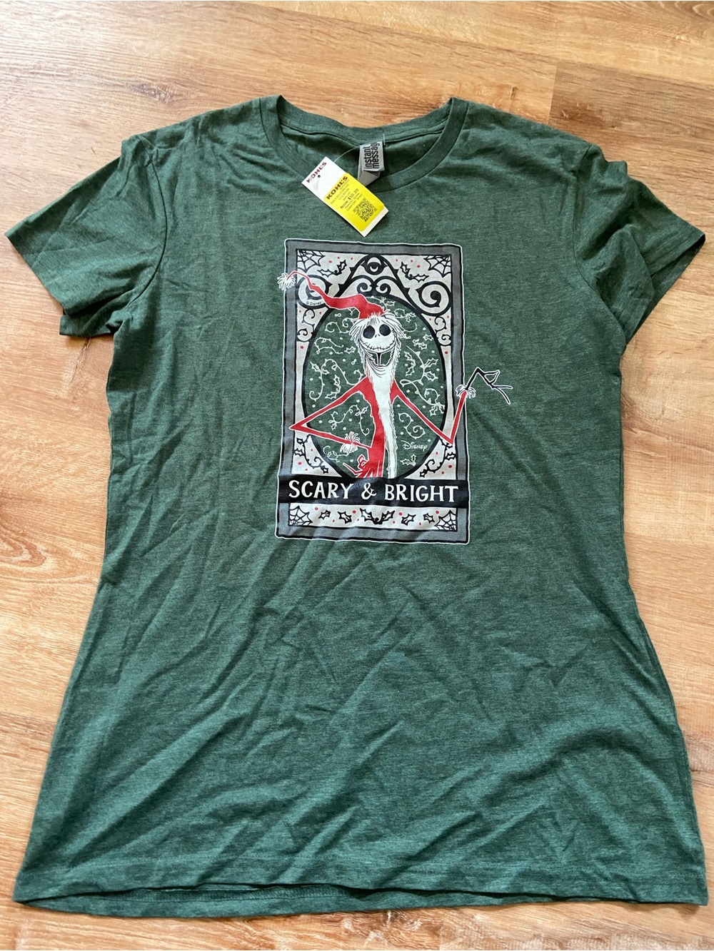 Jack Skellington Nightmare Before Christmas Ladies Green Holiday Disney Tee